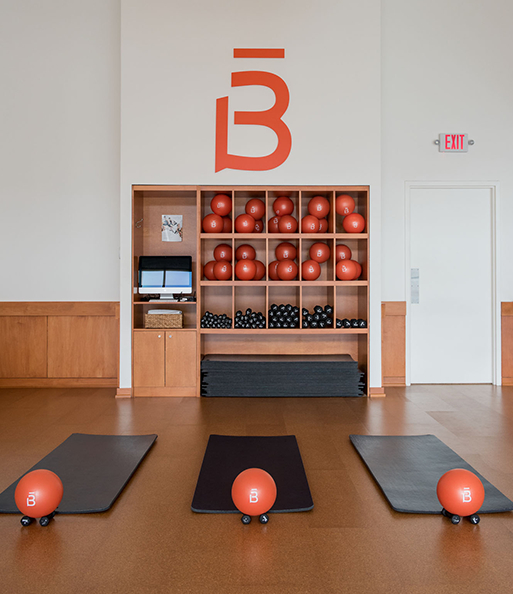 Barre is nearby for toning and stretching